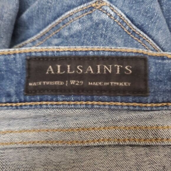 all Saints Mast Twisted Cropped Skinny Jeans sz 29 - Picture 6 of 7